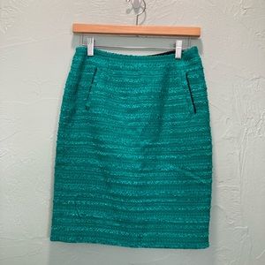 Halogen 
4-Aqua marine 
Has pockets 
Lined 
Side zipper